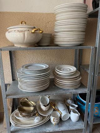 Juego té San Claudio porcelana