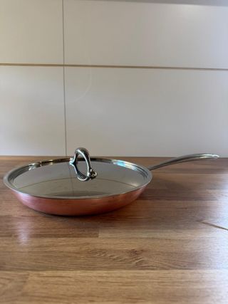Padella in rame e acciaio con coperchio 