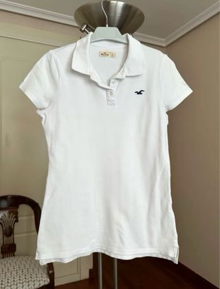 Polo Hollister blanco mujer
