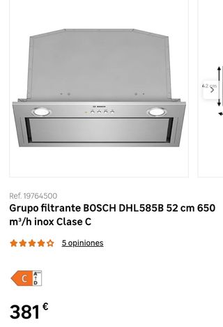 Campana extractora Bosch DHL585B 52cm