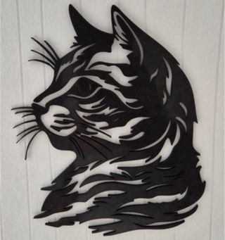Decorazione da Muro Gatto 3D – Design Moderno Nero