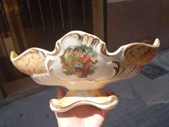Cuenco porcelana dorado - frutero