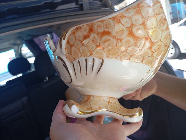 Cuenco porcelana dorado - frutero