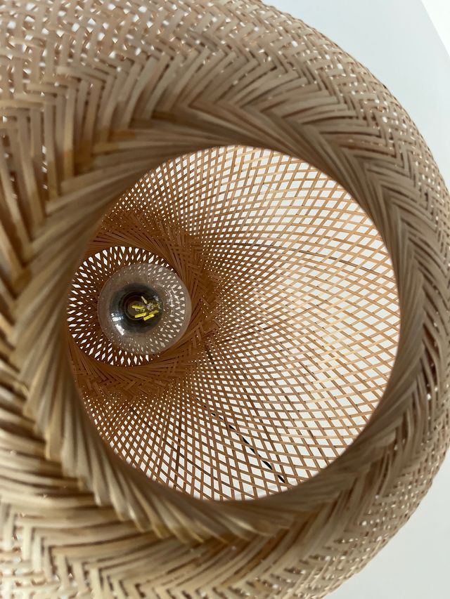 Lámpara mimbre techo - Bombilla LED