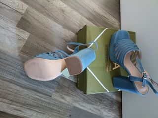Sandalias plataforma denim azules