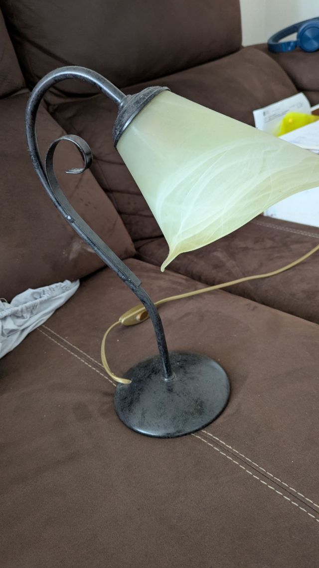 Lámpara 3 luces - Metal y cristal