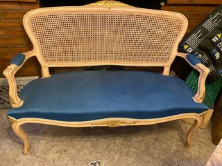 Sofá Luis XV - Beige y Azul