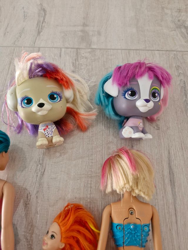 3 Sirenas Barbie + 2 Vip Pets Mascotas