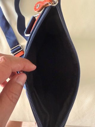 Tracolla TABAHO' pelle blu-arancio