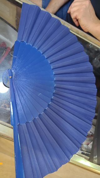 Abanico azul de 31hm.para baile de flamenco.