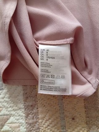 Camisa H&M rosa palo - Talla L (40).