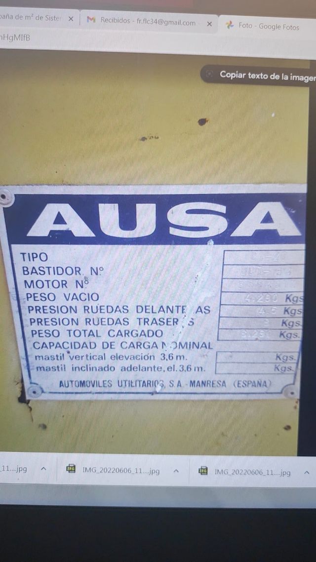 Carretilla elevadora Ausa CT20 usada