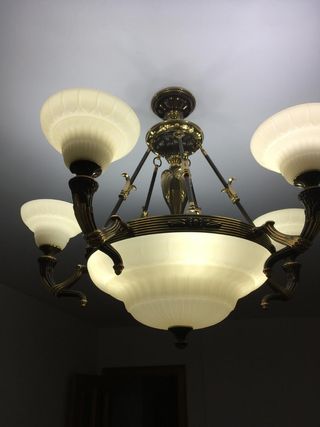 Lámpara salón 5 luces -Dorada-Negra