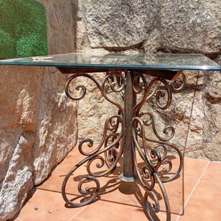 Mesa hierro forjado - cristal