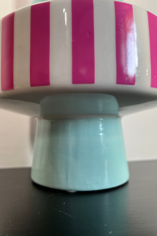 Vaso Ceramica Righe Rosa&Menta