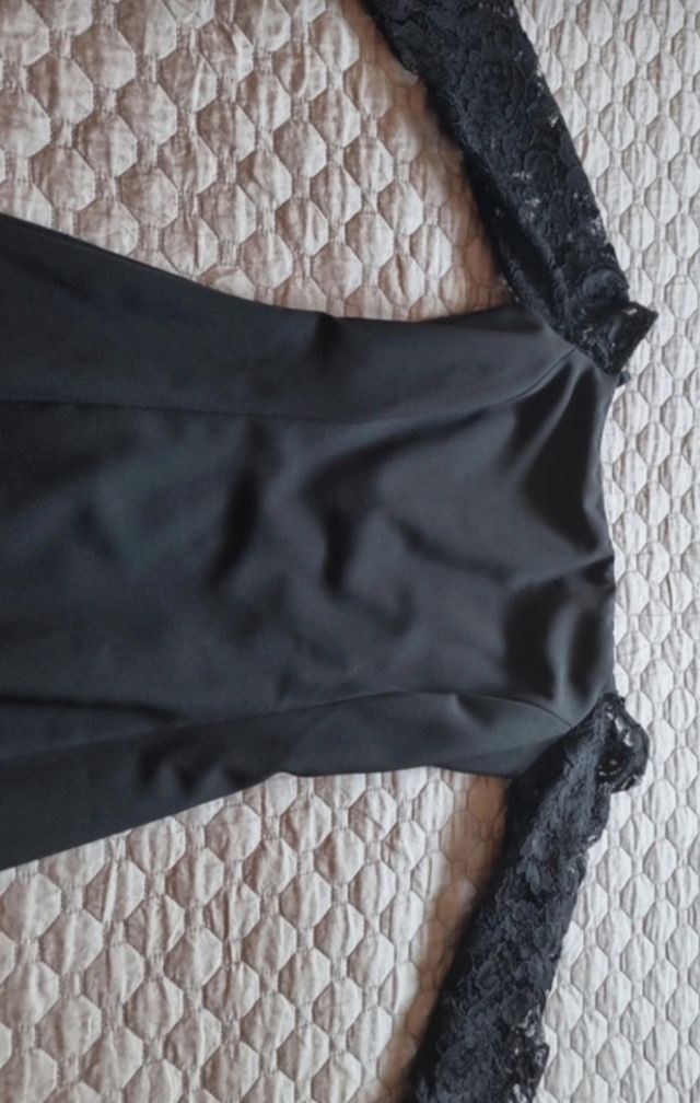 Vestido negro encaje - palabra de honor