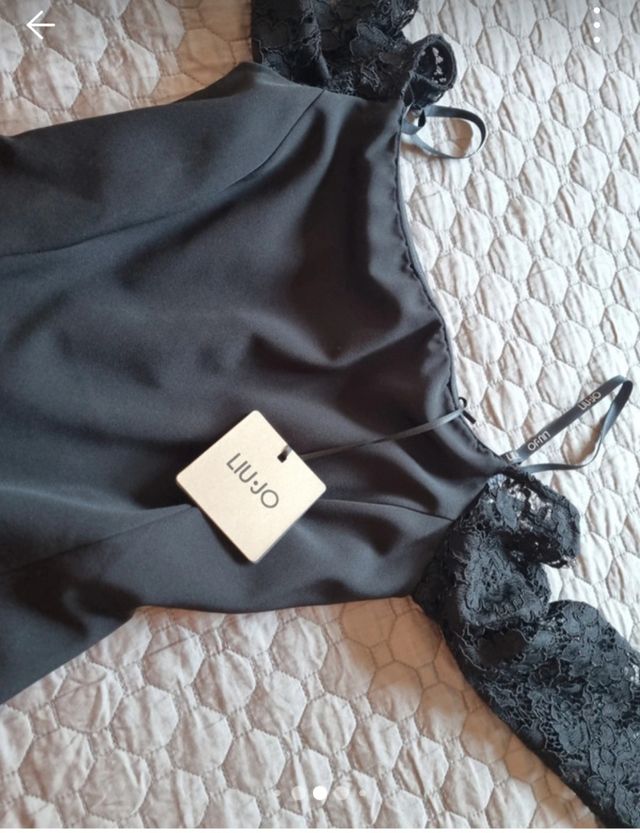 Vestido negro encaje - palabra de honor