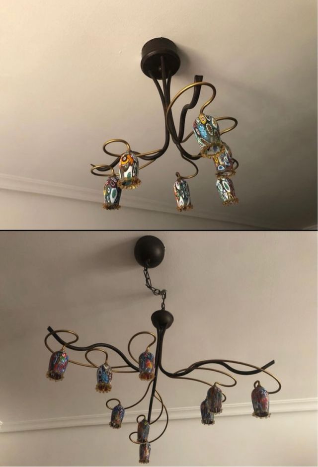 Dos lámparas araña 6 luces - Vintage