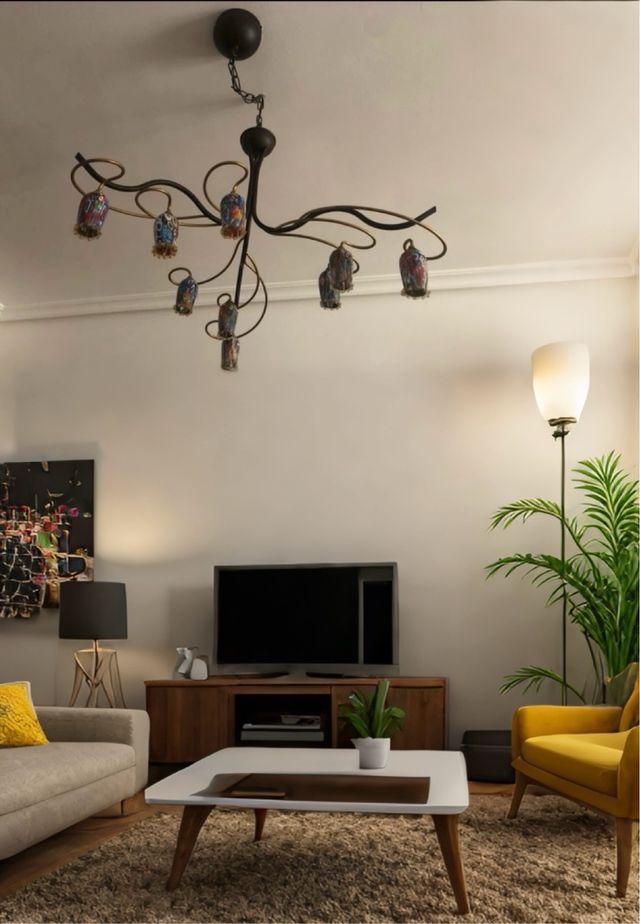 Dos lámparas araña 6 luces - Vintage