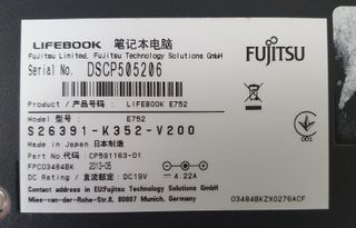 Fujitsu Lifebook E752 Notebook