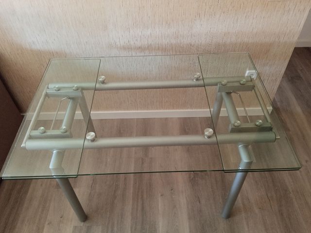 Mesa Diseño de cristal extensible para comedor