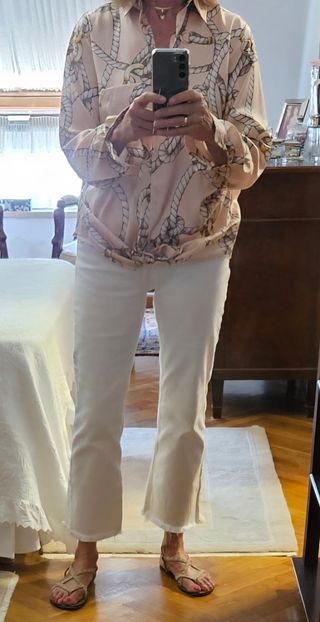 Camisa sedosa beige