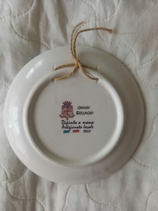 set 2 piattini da collezione dipinti a mano