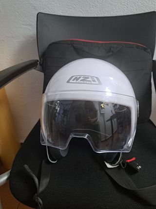 Casco Nzi Vintage XS blanco brillo.