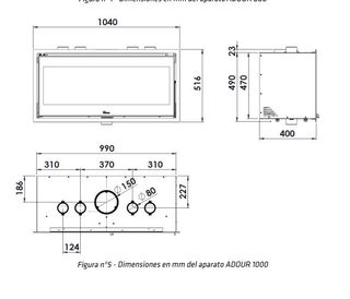 Lacunza Adour 1000: Chimenea Insertable