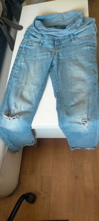 Jeans premamá tiro alto M