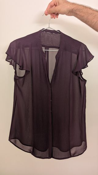 Camisa Gasa Morada Mango