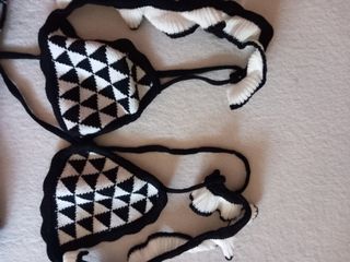 Conjunto top y falda blanco y negro