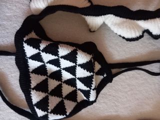 Conjunto top y falda blanco y negro