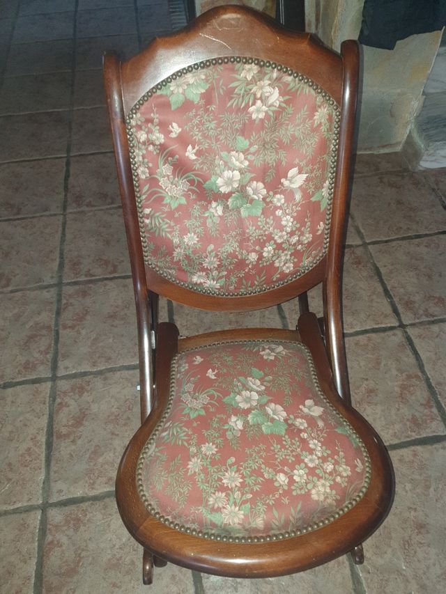 Mecedora vintage floral,plegable