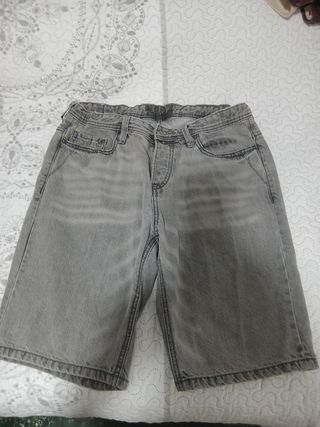 Shorts vaqueros grises hombre