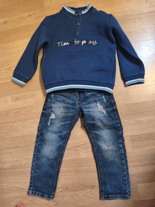 Conjunto niño Mayoral: Sudadera + Vaqueros