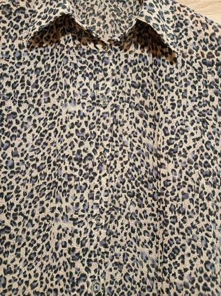 Blusa Vintage manga corta animal print 
