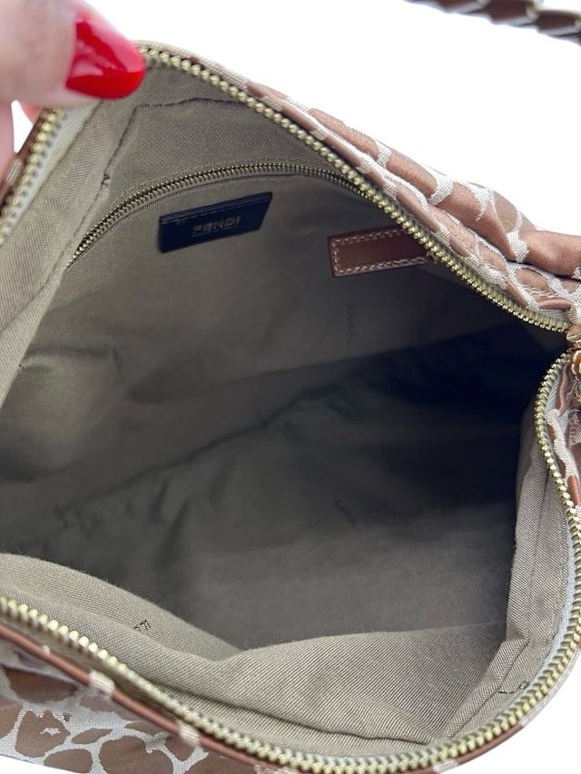 Borsa Chef Fendi in tessuto leopardato marrone