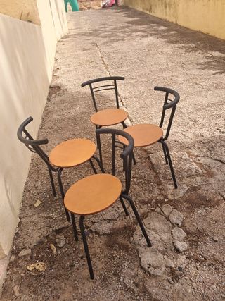 4 sedie metallo legno