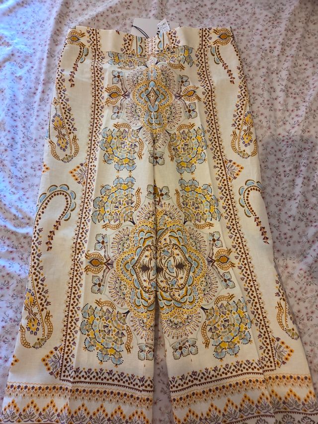 Pantalon estampado original lino a estrenar