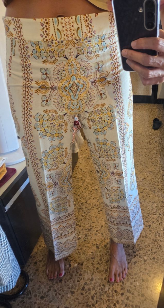 Pantalon estampado original lino a estrenar