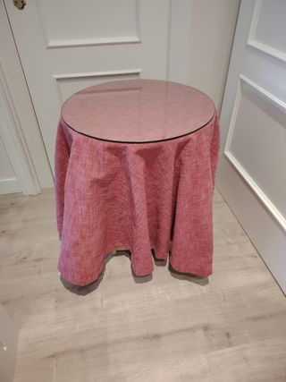 Mesa camilla rosa - madera, cristal