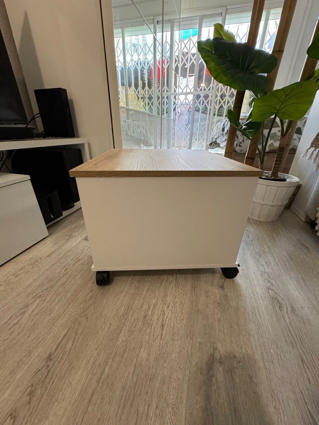 Mesa centro elevable Luanda - marrón y blanco