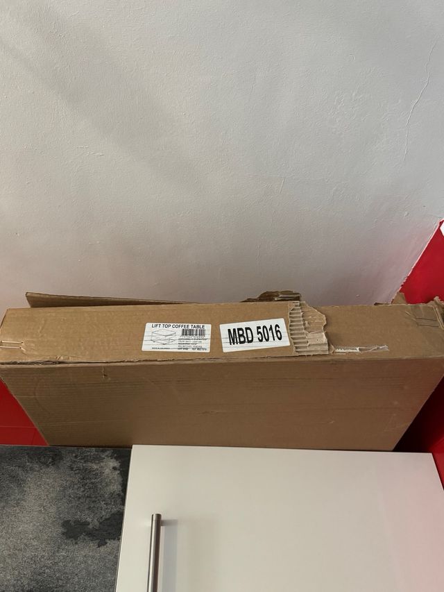 Mesa centro elevable Luanda - marrón y blanco