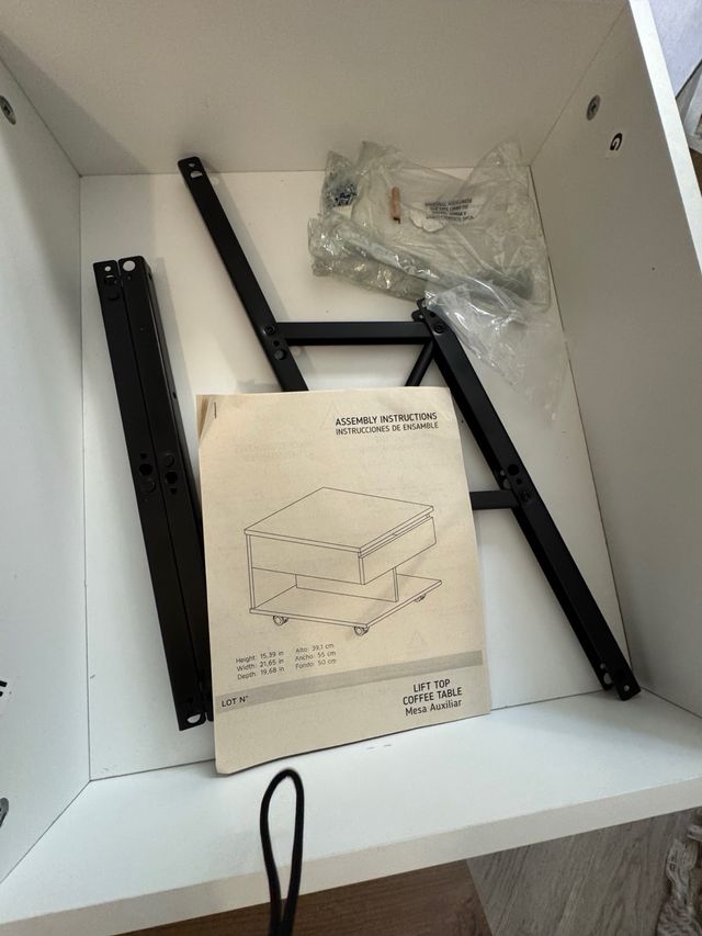 Mesa centro elevable Luanda - marrón y blanco