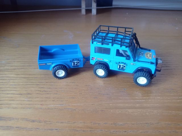 Land Rover AZUL con remolque Exin STS Scalextric