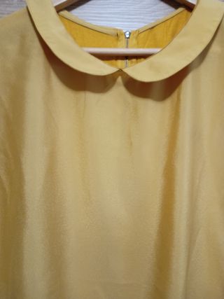 Blusa Vintage manga corta mostaza 