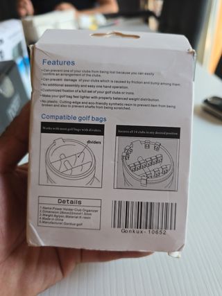 Organizador palos golf 14 piezas