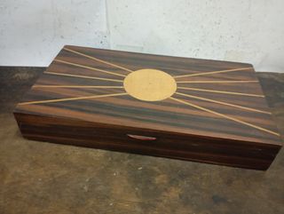 Joyero madera antiguo estilo sol