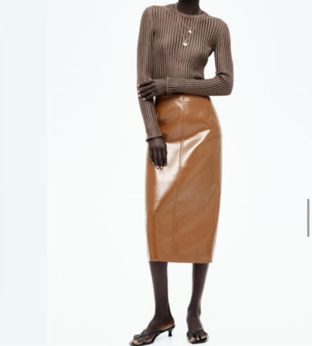 Falda midi marrón H&M - Nueva con etiqueta